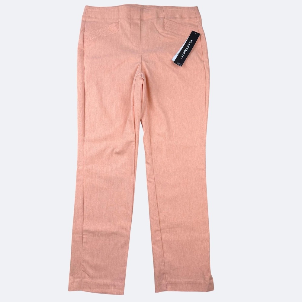 Tribal Pant Women 4P Orange Flatten It Pull On Straight Leg Stretch Comfort Work